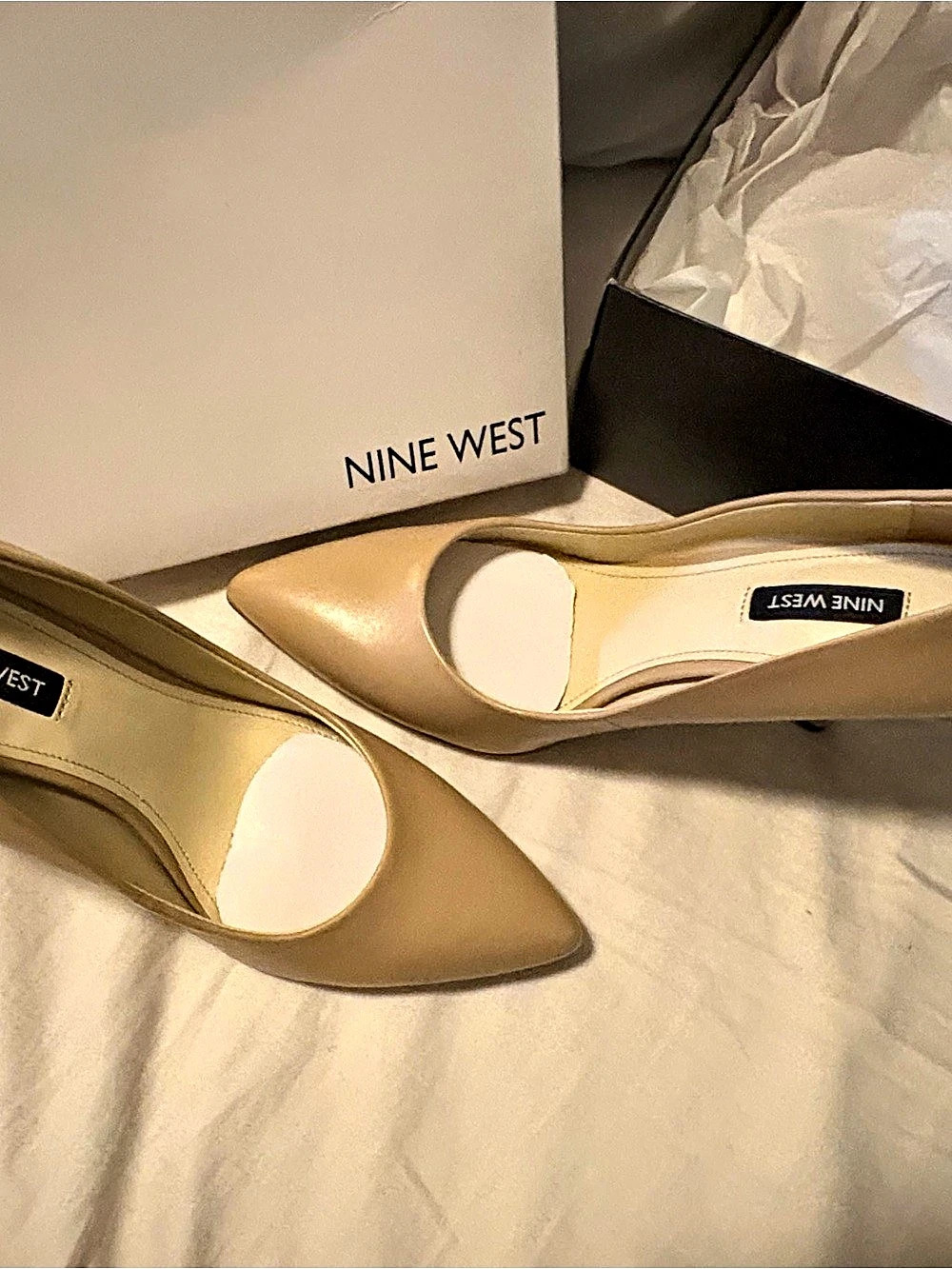 Nine West Flax Pump Pointed Toe Heels Tan